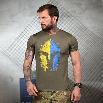 Потоотводная футболка Spartan с принтом на груди олива размер M buy93164bls-M фото