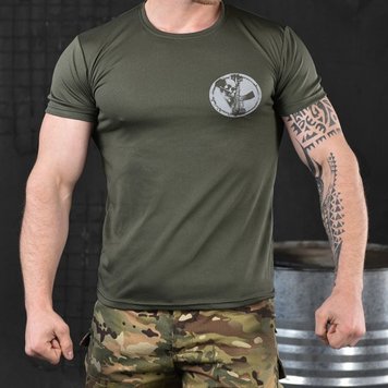 Потовідвідна чоловіча футболка Odin coolmax з принтом "Dzen" олива розмір M buy85609bls-M фото