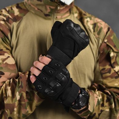 Безпалі рукавиці із захисними накладками Outdoor Tactics чорні розмір M buy86959bls-M фото