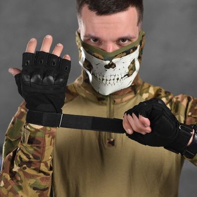 Безпалі рукавиці із захисними накладками Outdoor Tactics чорні розмір M buy86959bls-M фото