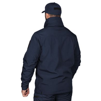 Чоловіча демісезонна Куртка на мікрофлісі з прихованим капюшоном / Верхній одяг Camotec Phantom System з розрізами по боках темно-синій розмір S sd7292bls-S фото