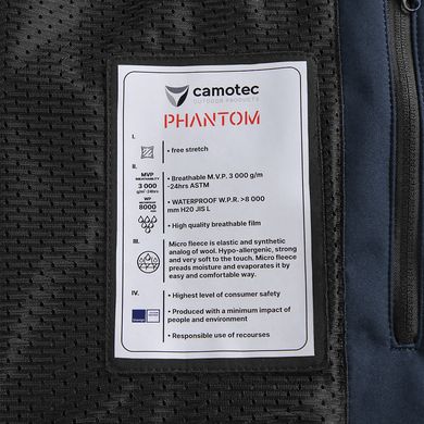 Чоловіча демісезонна Куртка на мікрофлісі з прихованим капюшоном / Верхній одяг Camotec Phantom System з розрізами по боках темно-синій розмір S sd7292bls-S фото