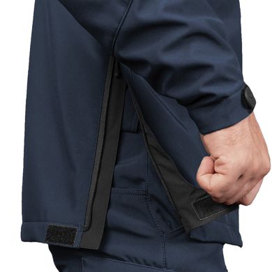 Мужская демисезонная Куртка на микрофлисе со скрытым капюшоном / Верхняя одежда Camotec Phantom System с разрезами по бокам темно-синяя размер XS sd7292bls-XS фото