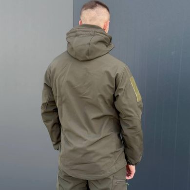 Мужская Куртка Softshell с Флисовой подкладкой олива / Демисезонная верхняя одежда размер S for00621bls-S фото