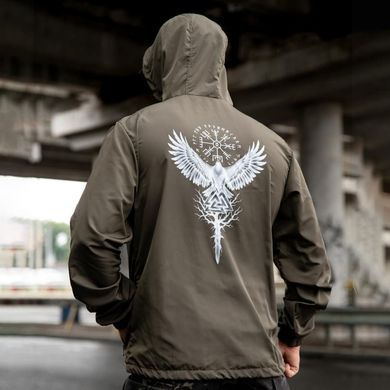 Вітрівка&nbsp;Born of War з принтом Voron олива розмір S buy97359bls-S фото