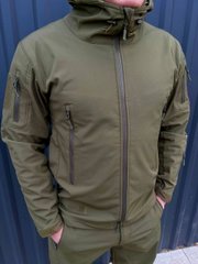 Чоловіча Куртка з капюшоном SoftShell на флісі хакі розмір M 1099bls-M фото