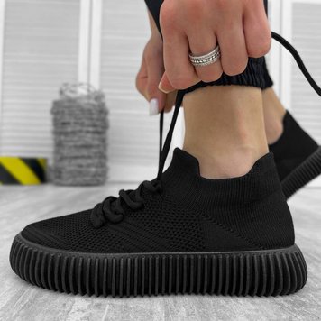 Легкі жіночі Кросівки із дихаючого сітчастого матеріалу чорні розмір 37 15251bls-37 фото