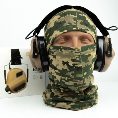 Комплект Активні Навушники Earmor M31 MOD3 + Кріплення Чебурашки койот lm1003+1024bls-койот фото