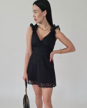 Стильное Кружевное Платье Bon Bon черное размер S buy8361bls фото