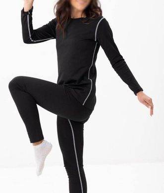 Жіноча щільна Термобілизна до -20 °C мікродайвінг на флісі / Теплозберігаючий костюм Кофта + Легінси чорний розмір S 4483542bls-S фото