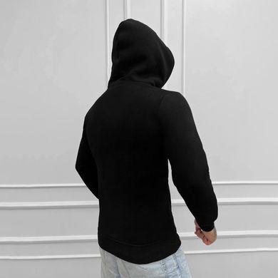 Чоловіче худі на флісі з принтом / Кофта з капюшоном чорна розмір S buy51384bls-S фото