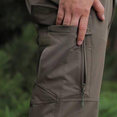 Чоловічі вологозахищені штани з кишенями олива розмір S for00135bls-S фото
