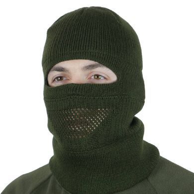 В'язана зимова Шапка-балаклава з отворами для Дихання олива розмір універсальний kib11900bls фото