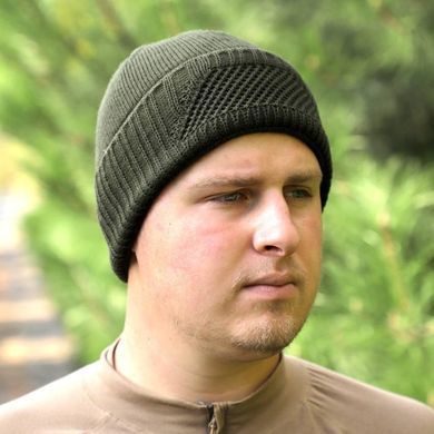 В'язана зимова Шапка-балаклава з отворами для Дихання олива розмір універсальний kib11900bls фото