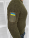 Вязаный мужской свитер в цвете хаки / Теплая кофта с вышивкой флагом на рукаве размер M 11937bls-M фото 4