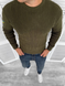 Вязаный мужской свитер в цвете хаки / Теплая кофта с вышивкой флагом на рукаве размер M 11937bls-M фото 2