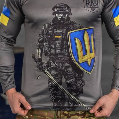 Чоловічий лонгслів "Ukrainian soldier" Coolmax / Кофта з довгим рукавом олива розмір M buy85570bls-M фото