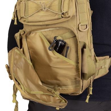 Однолямковий рюкзак Camotec Tactical City Bag Oxford з системою кріплення Molle койот 42х26х17 см cmt6667bls фото