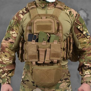 Плитоноска Cobra Cordura 1000D с подсумками и креплением Molle койот плит 25х30 см buy87005bls фото