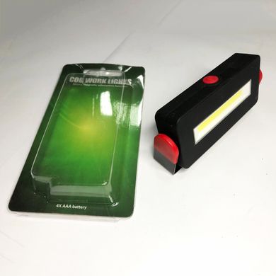Ручной Мини - Прожектор COB с магнитом / Яркий фонарик на батарейках черный ws35231bls фото
