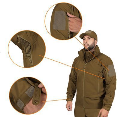 Тактична куртка Camotec Phantom System Softshell з вентиляційними зонами койот розмір M cmt7293bls-M фото