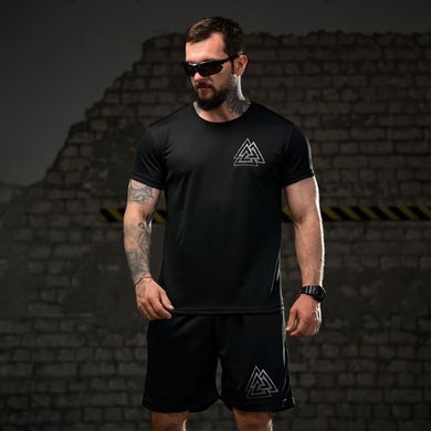 Тактичний комплект Eagle з принтом Руни Футболка + Шорти чорний розмір M buy92958bls-M фото