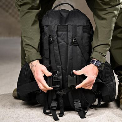 Тактический рюкзак Bresh 25 л с системой крепления Molle и липучкой черный 50x12,5x34 см buy93706bls фото