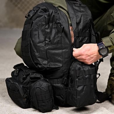 Тактический рюкзак Bresh 25 л с системой крепления Molle и липучкой черный 50x12,5x34 см buy93706bls фото