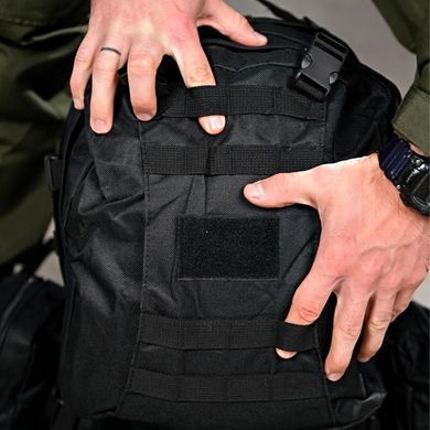 Тактический рюкзак Bresh 25 л с системой крепления Molle и липучкой черный 50x12,5x34 см buy93706bls фото