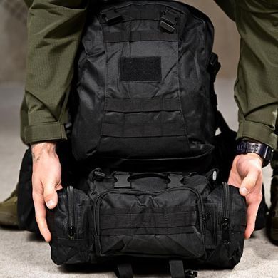 Тактический рюкзак Bresh 25 л с системой крепления Molle и липучкой черный 50x12,5x34 см buy93706bls фото