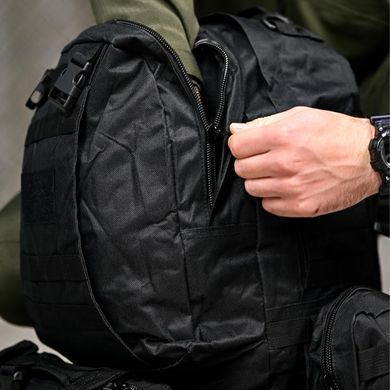 Тактический рюкзак Bresh 25 л с системой крепления Molle и липучкой черный 50x12,5x34 см buy93706bls фото