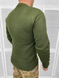 Вязаный мужской свитер с вышивкой флагом на рукаве / Теплая кофта хаки размер M 13232bls-M фото 2