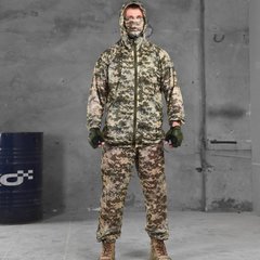 Чоловічий маскувальний Костюм Куртка з капюшоном + Штани + Баф / Польова Форма із антимоскітної сітки піксель розмір S/M/L 17070bls-S/M/L фото