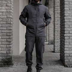Крепкий мужской Костюм Intruder Easy Softshell / Водонепроницаемый Комплект Куртка с капюшоном + Брюки серый размер S 1617529655bls-S фото