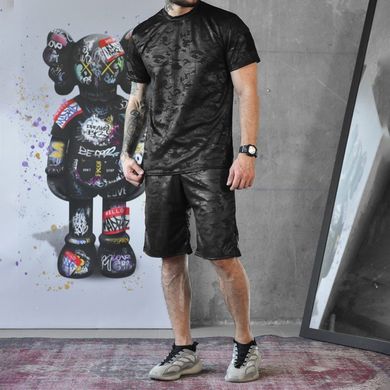 Чоловічий літній комплект Coolmax футболка + шорти чорний мультикам розмір S buy87300bls-S фото