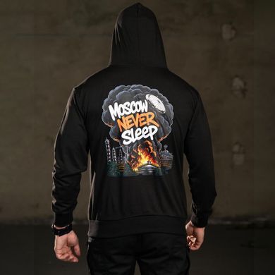 Худі Trenash Never sleep з принтом на спині чорне розмір M buy97103bls-M фото