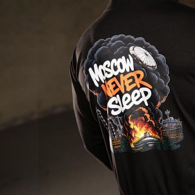 Худі Trenash Never sleep з принтом на спині чорне розмір M buy97103bls-M фото