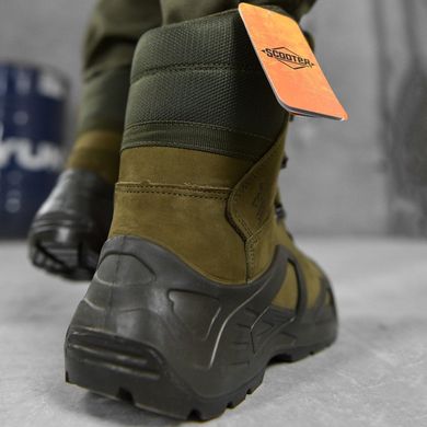 Всесезонные мужские Ботинки Scooter с мембраной / Водостойкие нубуковые Берцы олива размер 40 13667bls-40 фото