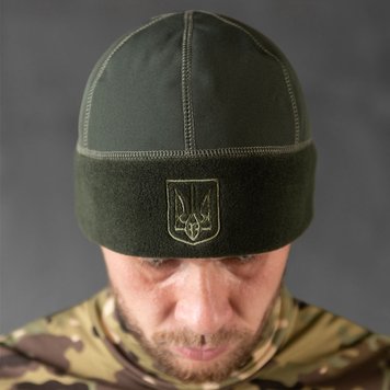 Флісова шапка Тризуб із вставками Softshell олива one size buy89123bls фото