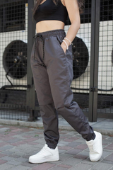 Бавовняні жіночі штани Джогери Without / Щільні Брюки з манжетами сірі розмір S 8048128bls-S фото