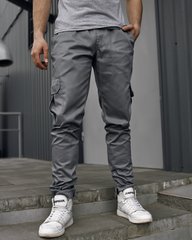 Бавовняні чоловічі штани Intruder Baza з 6-ма кишенями / Щільні Брюки Карго з манжетами сірі розмір S 1613394565bls-S фото