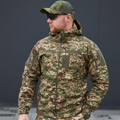 Мужская Водоотталкивающая Куртка Хищник Military "Soft Shell" с капюшоном камуфляжная размер S bkrM-15blsк-S фото