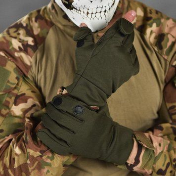 Рукавиці Patriot з відкидними пальцями та гумовими накладками олива розмір L buy52389bls-L фото