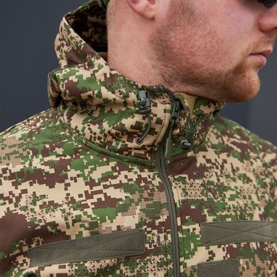 Чоловіча Водовідштовхуюча Куртка Хижак Military "Soft Shell" з капюшоном камуфляжна розмір S bkrM-15blsк-S фото