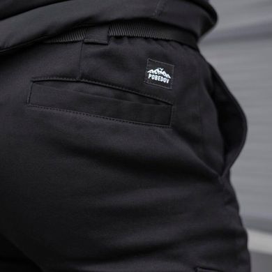 Чоловічі штани карго Pobedov Trousers Tactical бавовна на флісі чорні розмір S pobPNcr1424babls-S фото