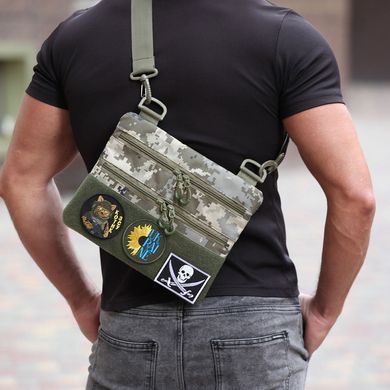 Тактична cумка через плече Cordura піксель 30х24 см ws55928bls фото