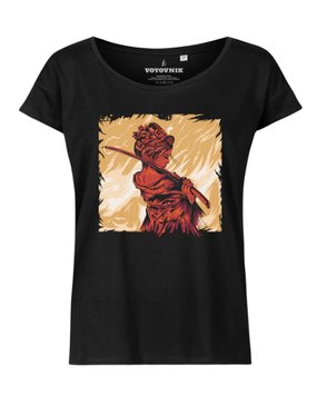Женская футболка Voyovnik Samurai On Fire хлопок черная размер XS str29306bls-XS фото