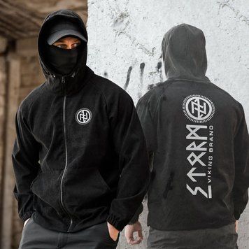 Кофта Born of War з принтом Viking чорна розмір S buy97492bls-S фото