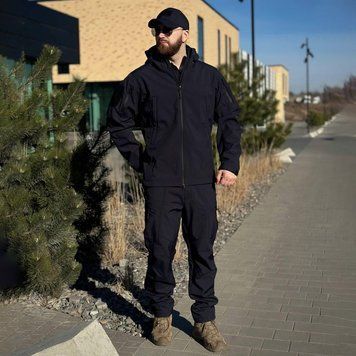 Костюм R-Military Softshell&nbsp;Куртка з капюшоном + Штани синій розмір S тмс02598bls-S фото