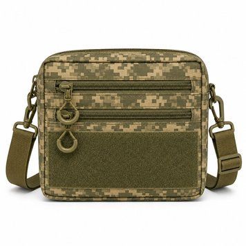 Тактична сумка через плече Cordura з патч-панеллю піксель 25&times;20&times;5,5 см ws84558bls фото